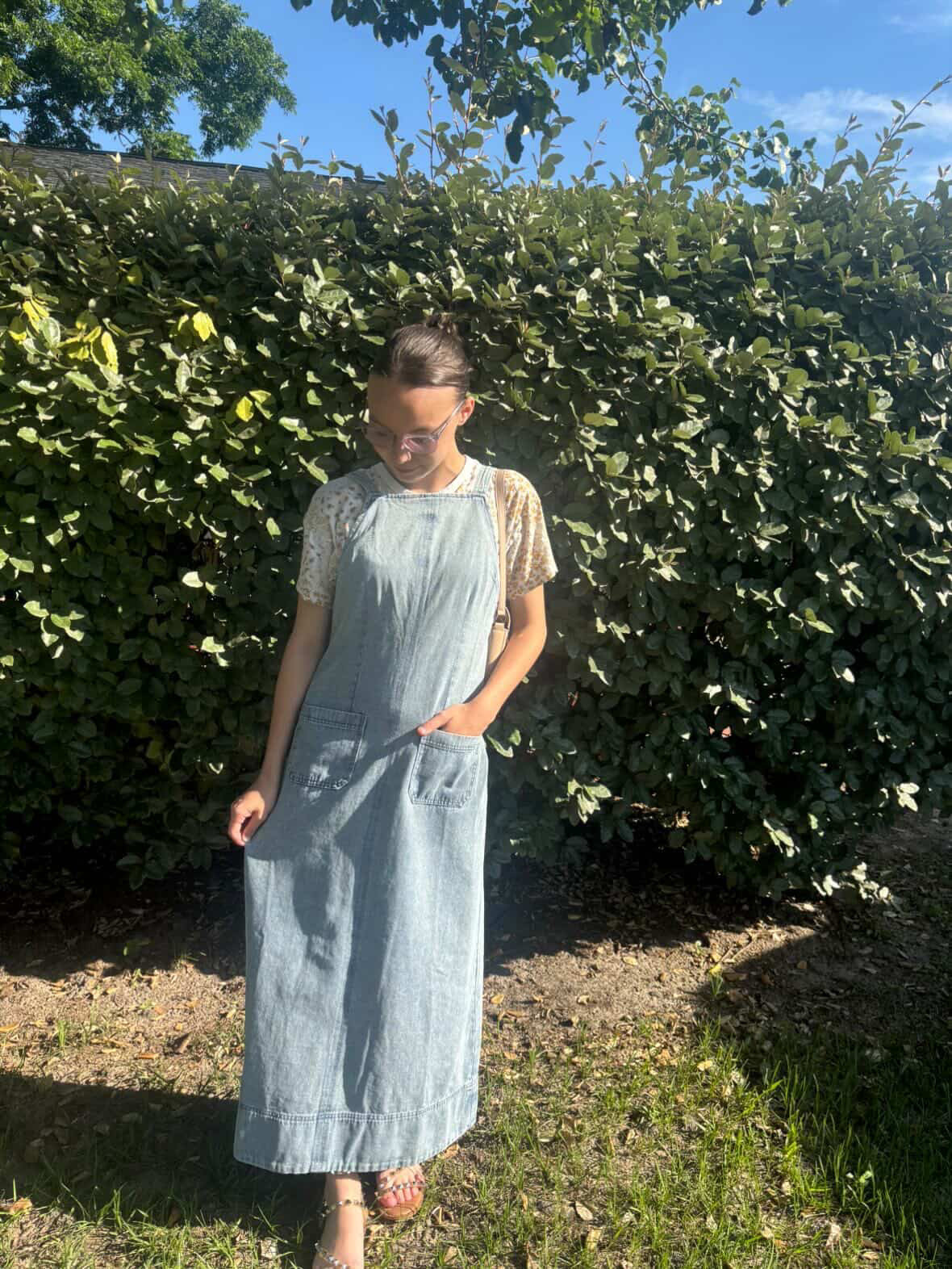 "Sunday Stroll" Overall Denim Dress