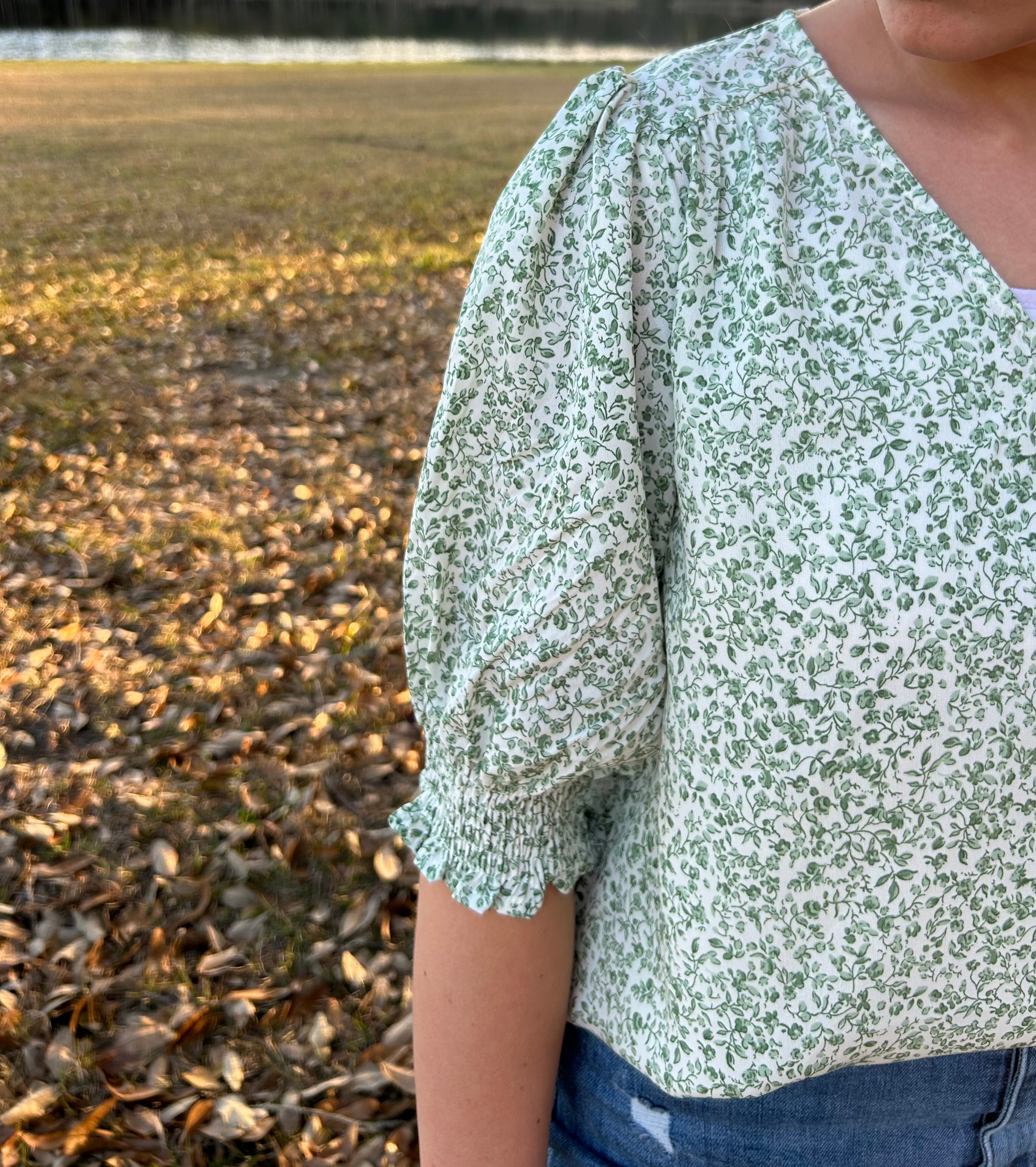 “Graced with Green” Short Sleeve Top