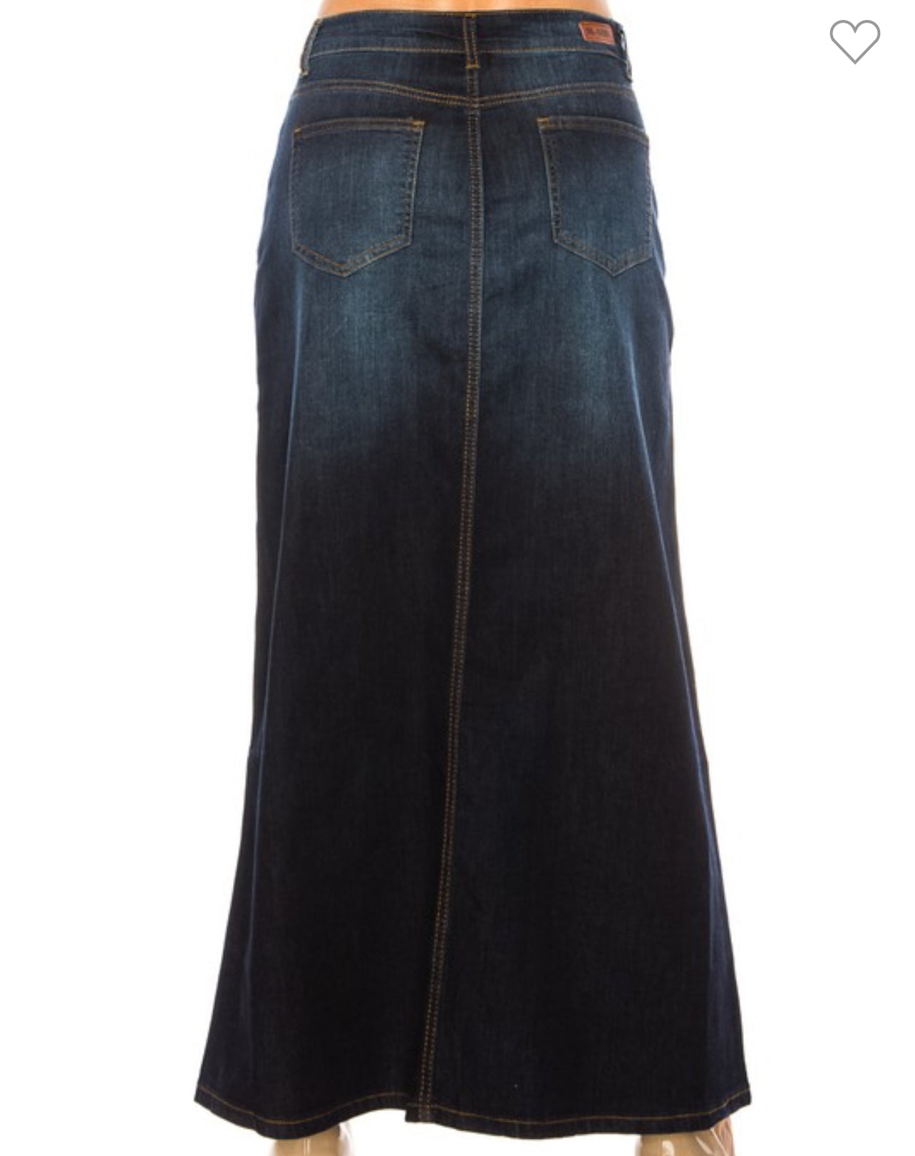 "Jessica Kate" Maxi Dark Denim Skirt