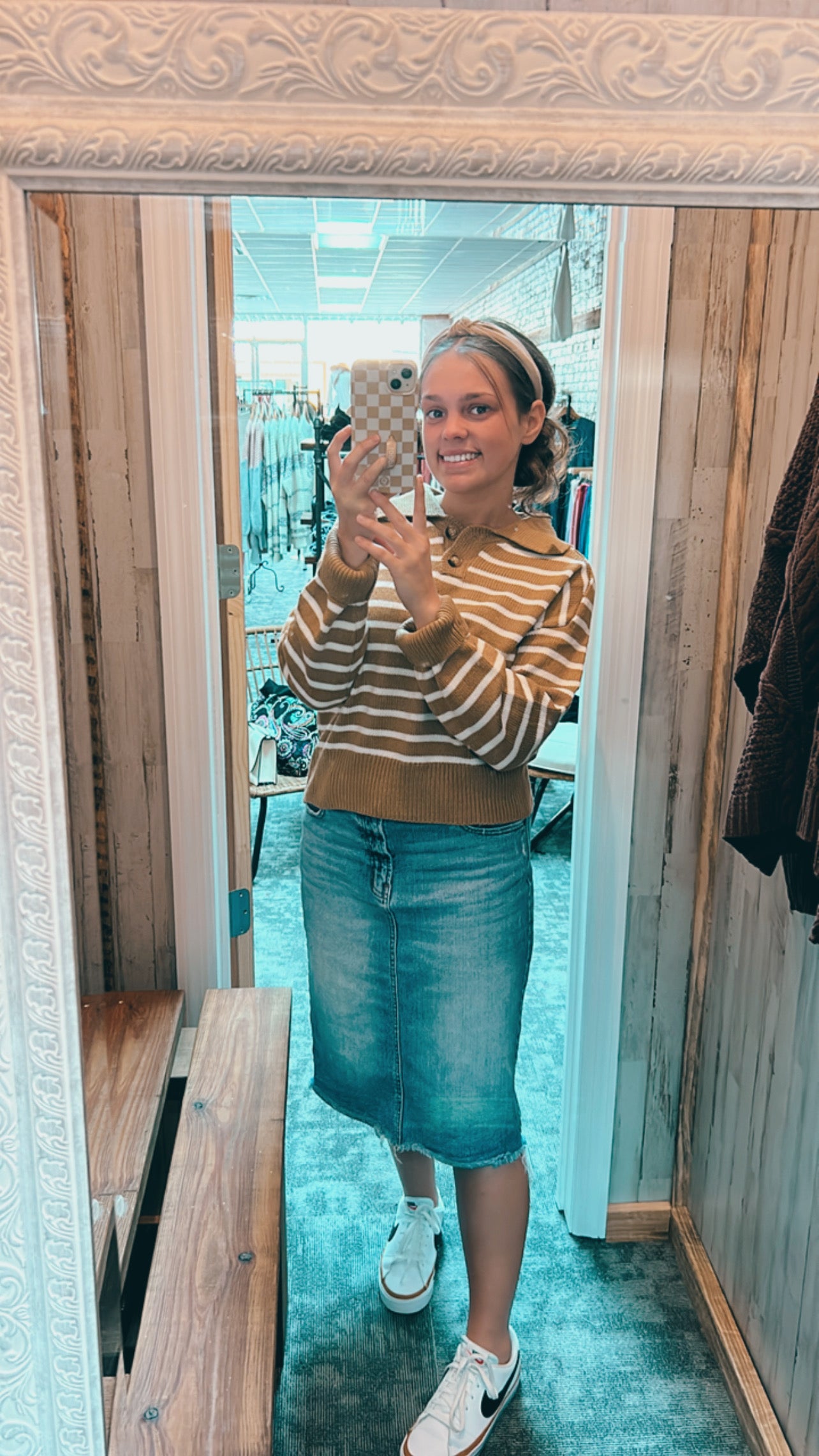 “Loved By You” Striped Button Up Sweater