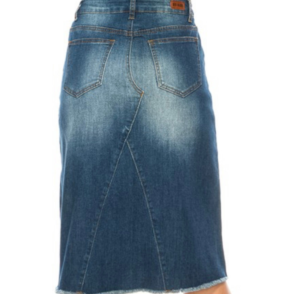 “Lindi Kate” Midi Denim Skirt