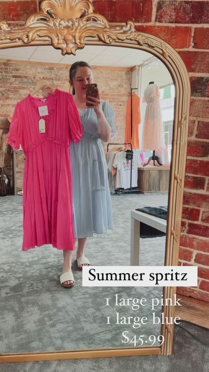 “Summer Spritz” Midi Dress in Denim