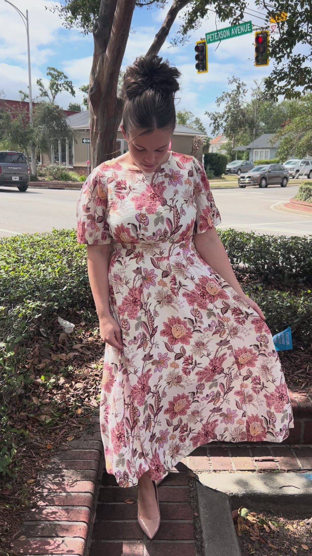 “Fall Blooms” Maxi Dress in Cream