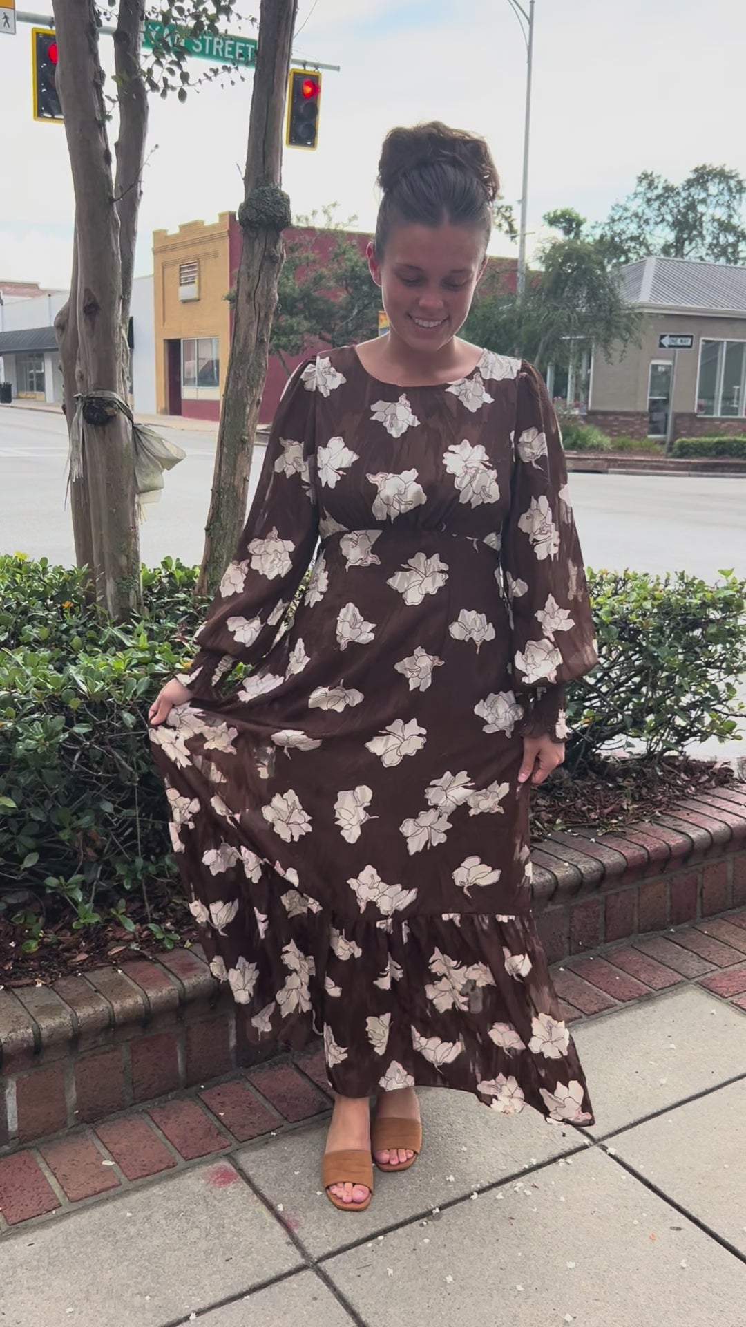 “Picture Perfect” Maxi Dress in Dark Brown