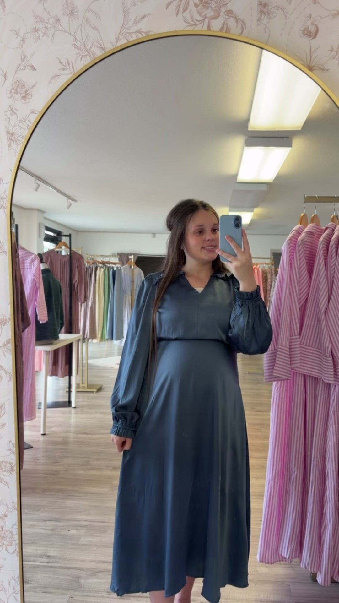 “Midnight Wonder” Midi Dress in Navy