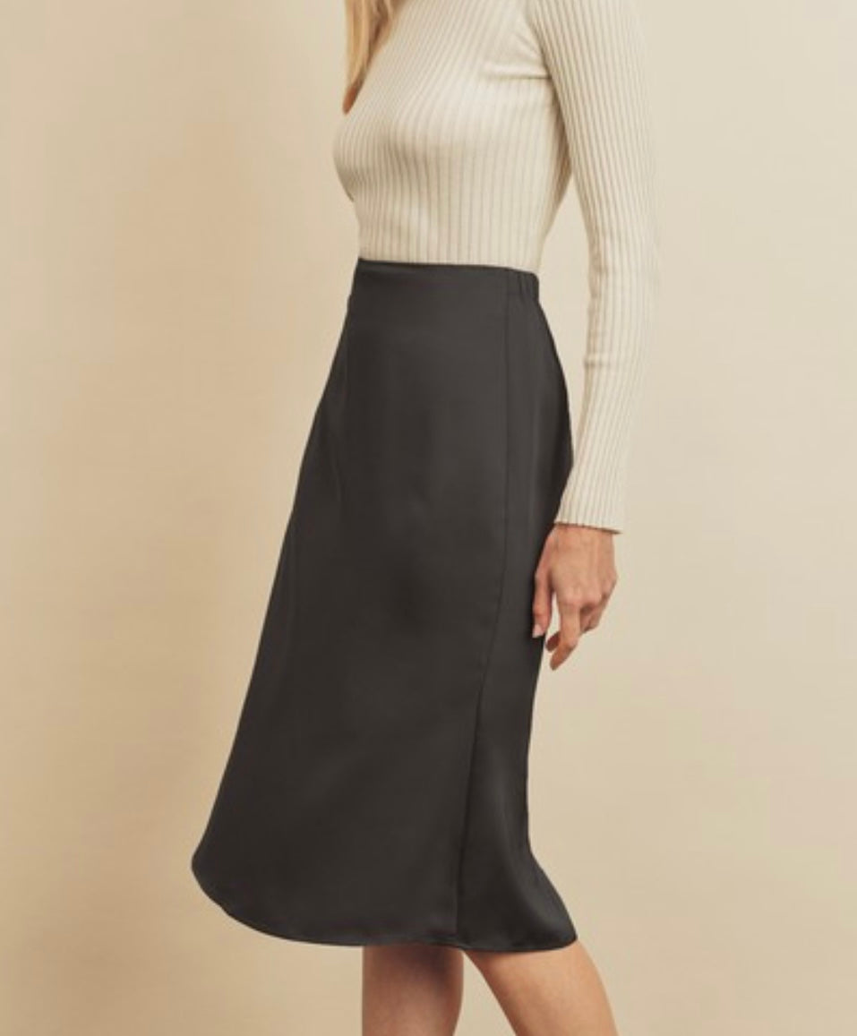 “Be Mine” Midi Skirt in Black