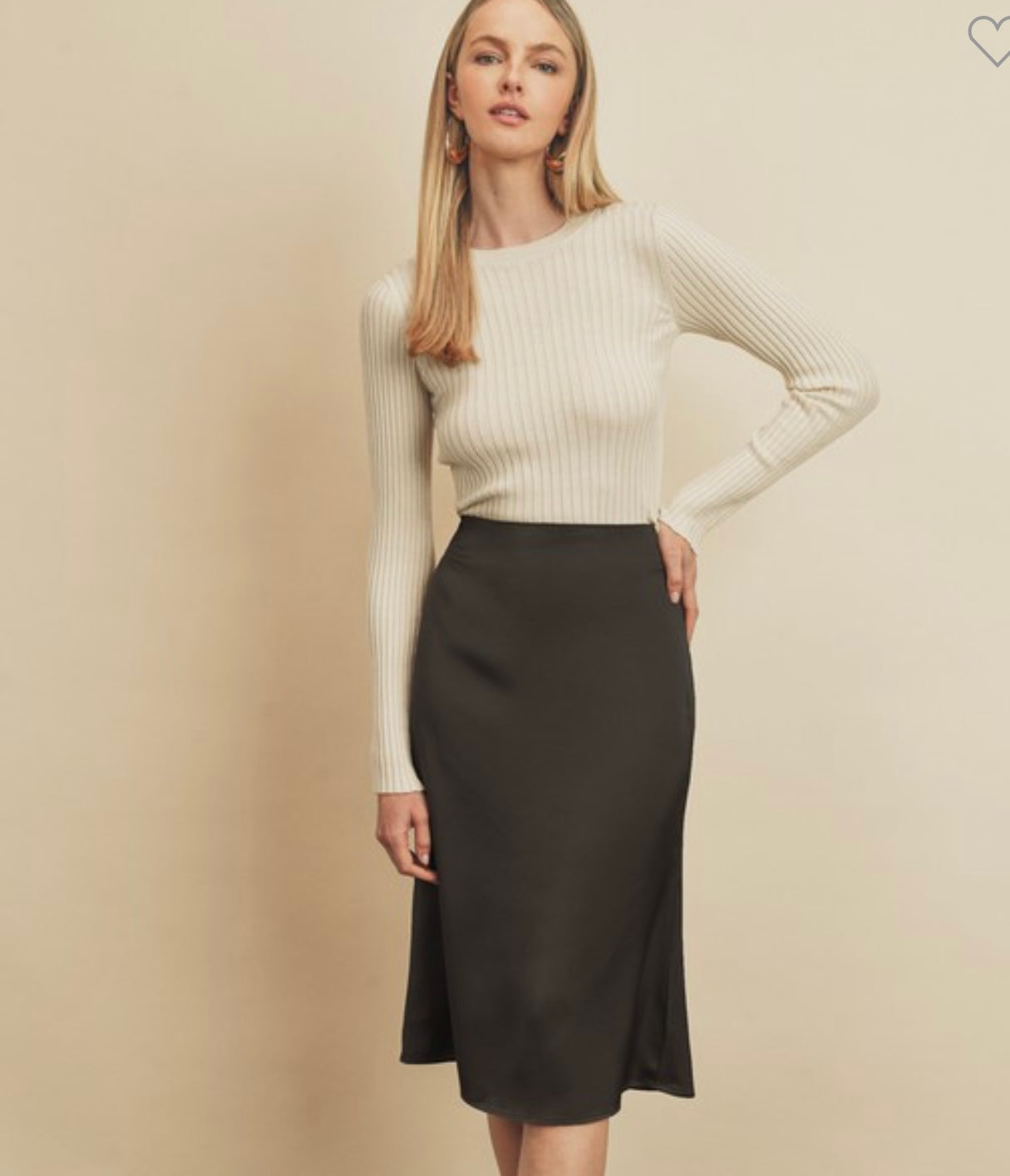 “Be Mine” Midi Skirt in Black