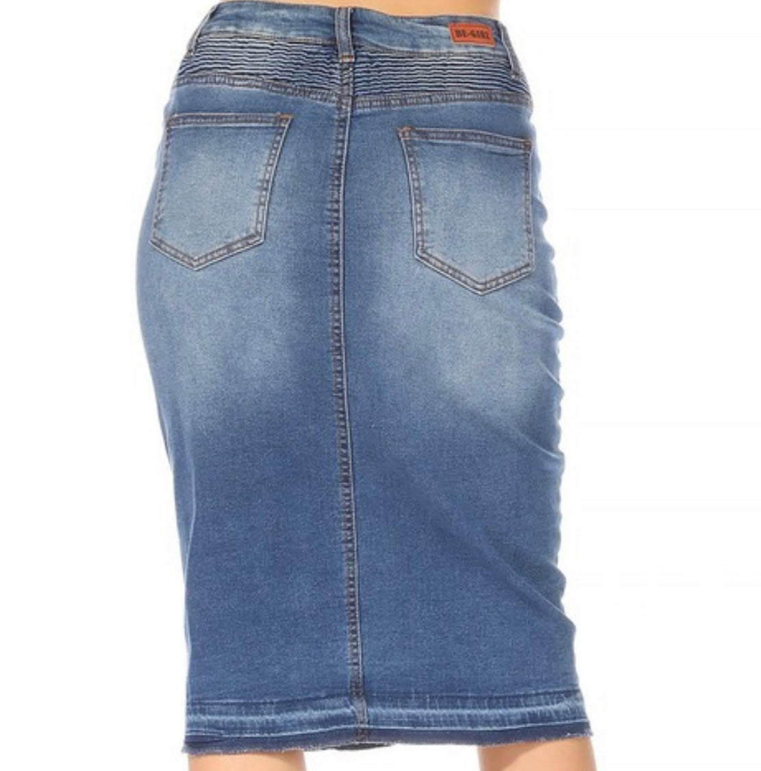 “Clara Lane” Midi Denim Skirt