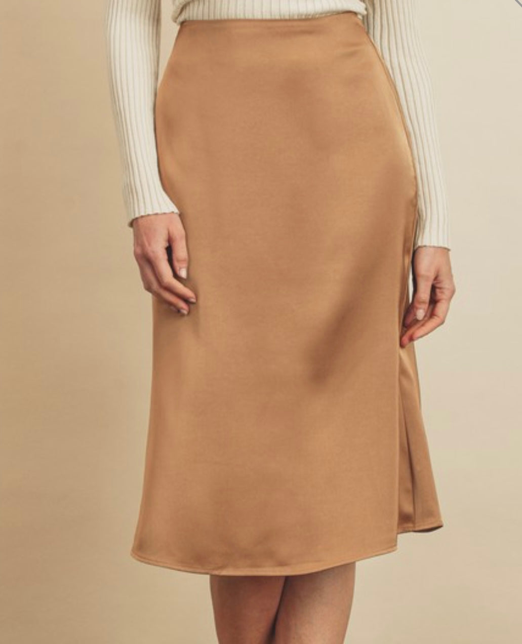“Be Mine” Midi Skirt in Gold