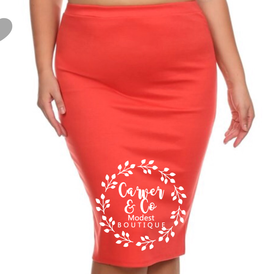 Perfect Pencil Skirt in Coral